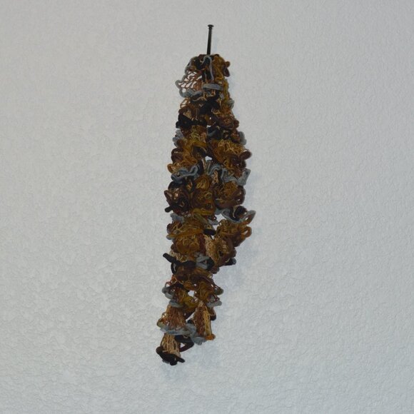 Homemade Brown, Grey, and Black Ruffle Scarf - Picture 3 of 3